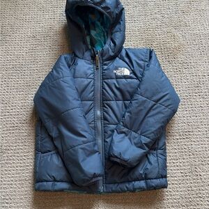 The North Face Blue Perrito Hooded Jacket Reversible 4T